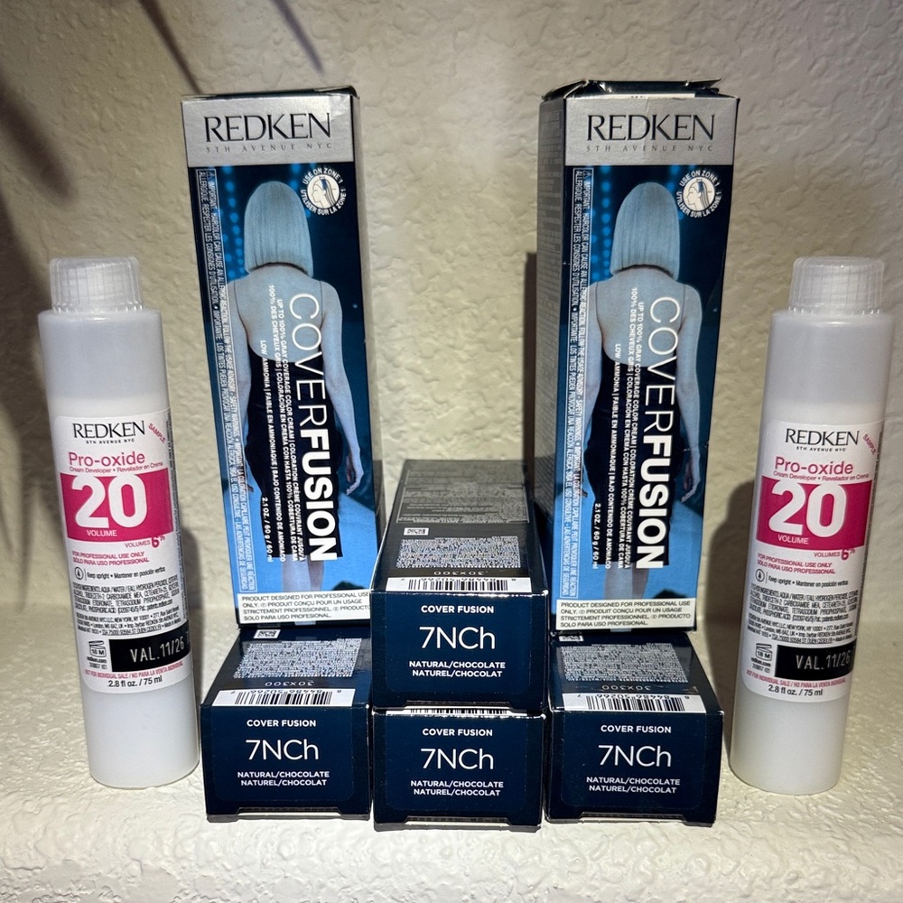Redken Cover Fusion 7NCh Hair Color Kit 6x 7NCH. 5.6 fl oz 20 developer
